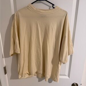 H&M Men's Beige Short Sleeve Tee